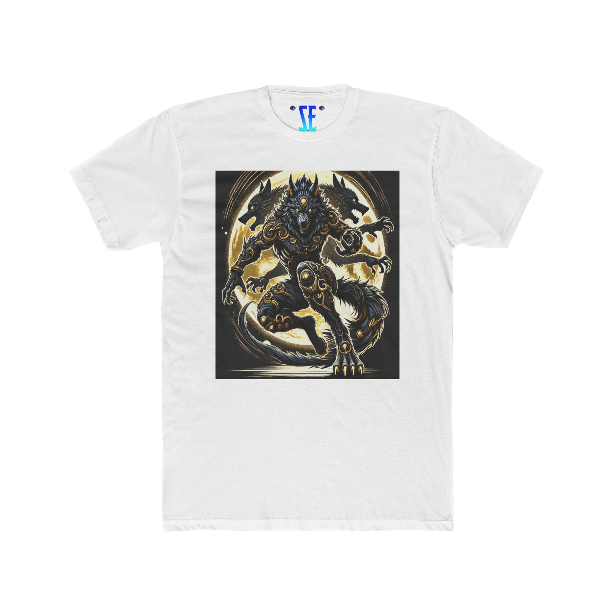 Moonfall Series Stunning Black Gold Werewolf Graphic Epic Warrior Werewolf T-Shirt - Image 12