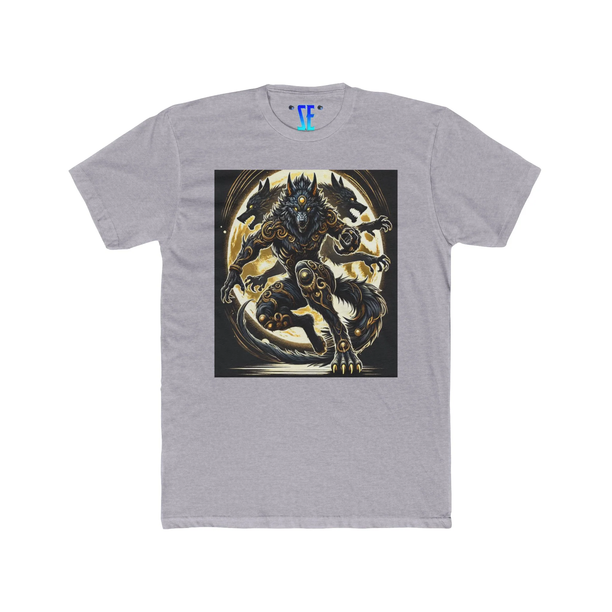 Moonfall Series Stunning Black Gold Werewolf Graphic Epic Warrior Werewolf T-Shirt - Image 2