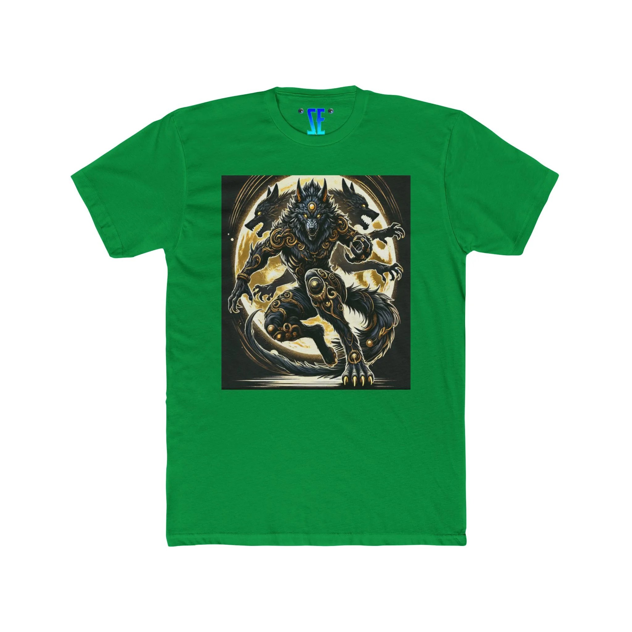 Moonfall Series Stunning Black Gold Werewolf Graphic Epic Warrior Werewolf T-Shirt - Image 4
