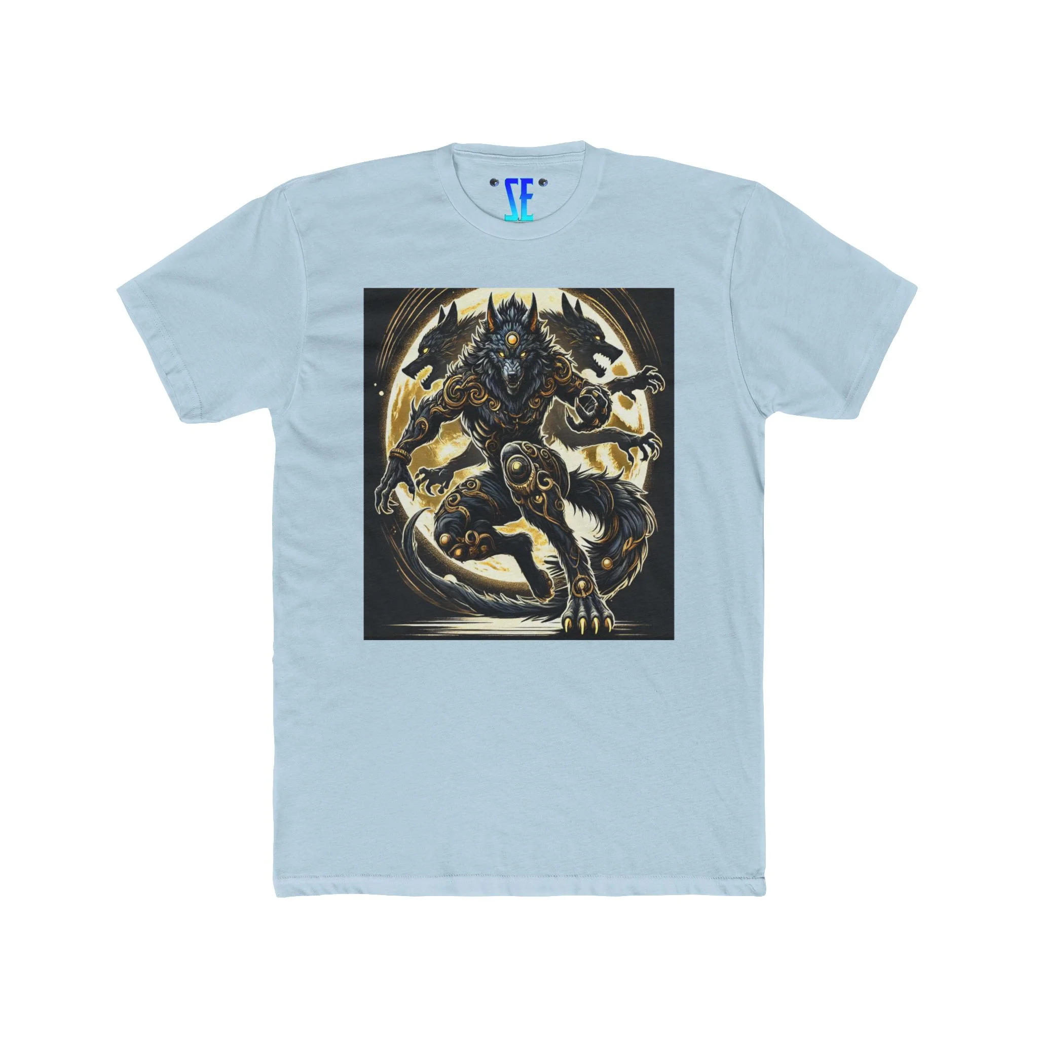 Moonfall Series Stunning Black Gold Werewolf Graphic Epic Warrior Werewolf T-Shirt - Image 5