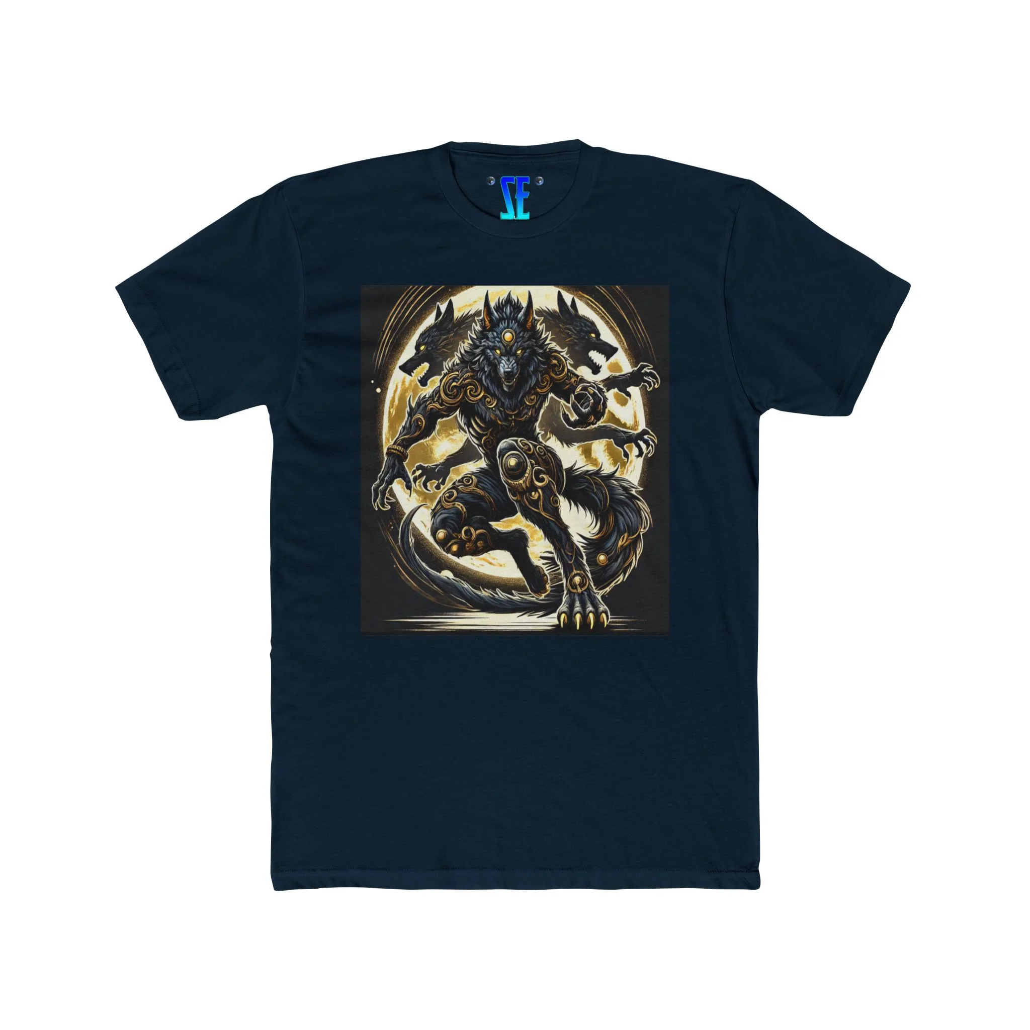 Moonfall Series Stunning Black Gold Werewolf Graphic Epic Warrior Werewolf T-Shirt - Image 7