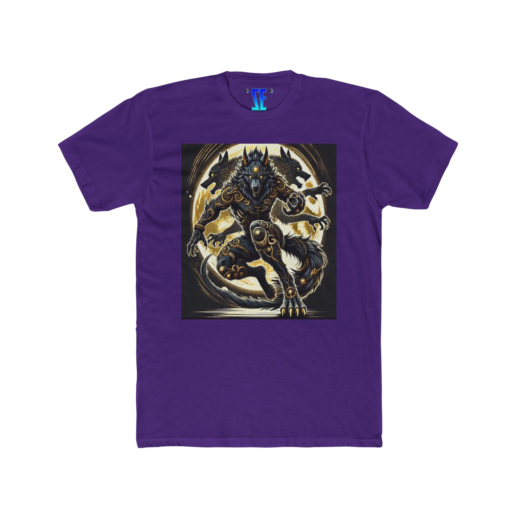 Moonfall Series Stunning Black Gold Werewolf Graphic Epic Warrior Werewolf T-Shirt - Image 8