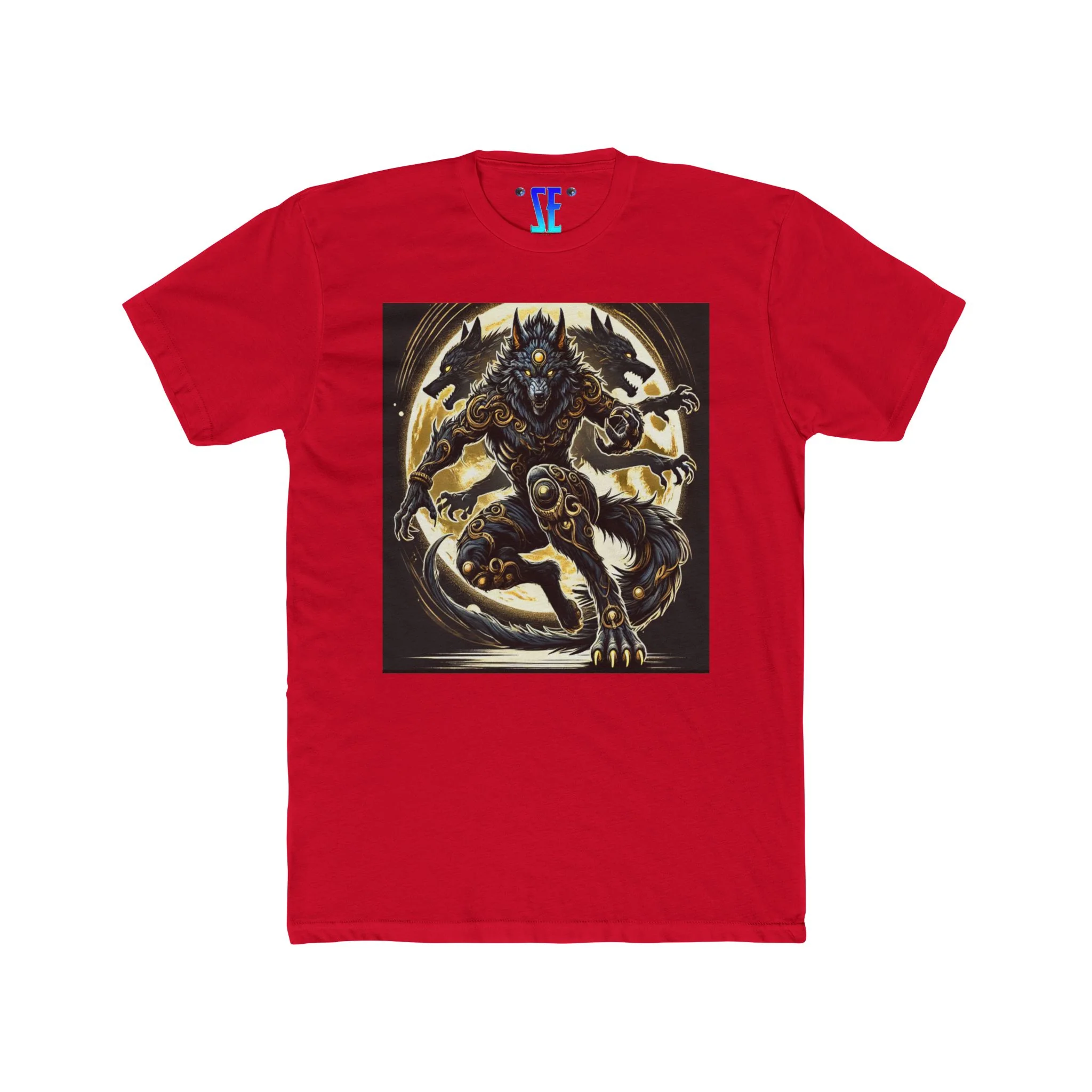 Moonfall Series Stunning Black Gold Werewolf Graphic Epic Warrior Werewolf T-Shirt - Image 9