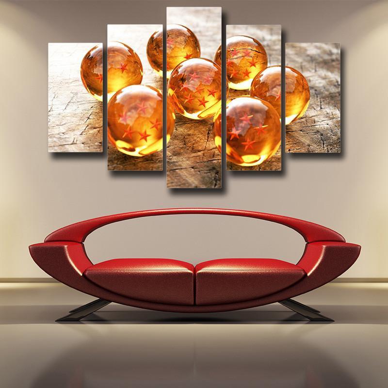 Dragon Ball Z Dragon Balls 5 Pieces Canvas Home Decor Wall Art Living Room Decoration Canvas - Image 2