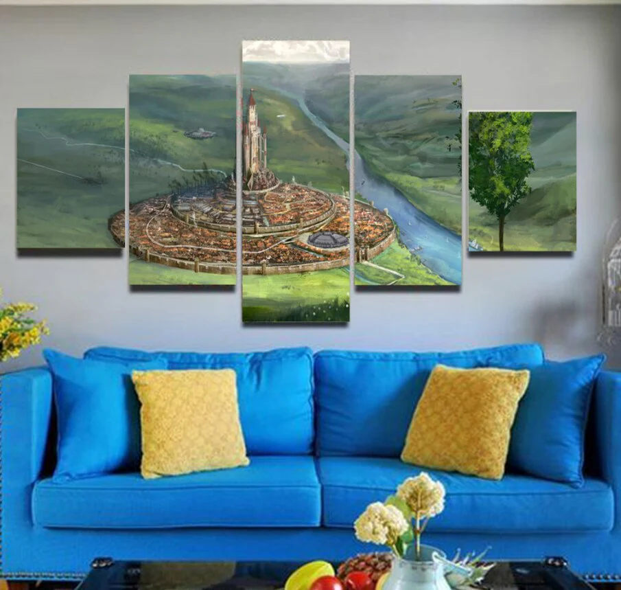 The Ancient Capital Kingdom 5 Pieces Canvas Wall Art Decor Home Living Room 5 Panel Ancient Capital Canvas - Image 2