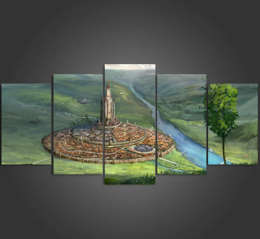 The Ancient Capital Kingdom 5 Pieces Canvas Wall Art Decor Home Living Room 5 Panel Ancient Capital Canvas - Image 3