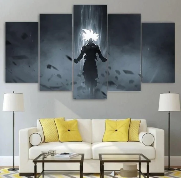 Dragon Ball Super Goku 5 Pieces Decor Canvas Wall Art Living Room 5 Panel Canvas - Image 2