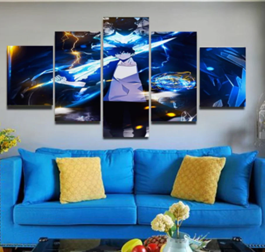 Sung Jin-Woo and Igris Wall Art Home Living Room Decor 5 Pieces Canvas - Image 2