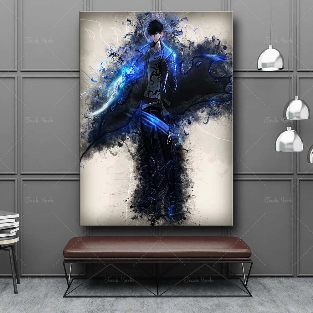 Solo Leveling Sung Jin-Woo Canvas Room Home Decor Wall Art Anime 5 Panel Canvas Solo Leveling - Image 2