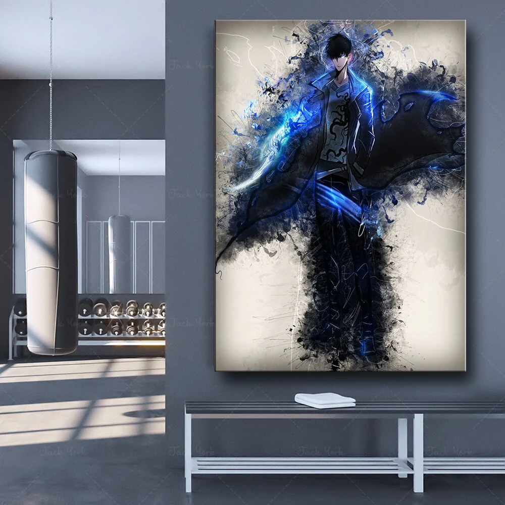 Solo Leveling Sung Jin-Woo Canvas Room Home Decor Wall Art Anime 5 Panel Canvas Solo Leveling - Image 3
