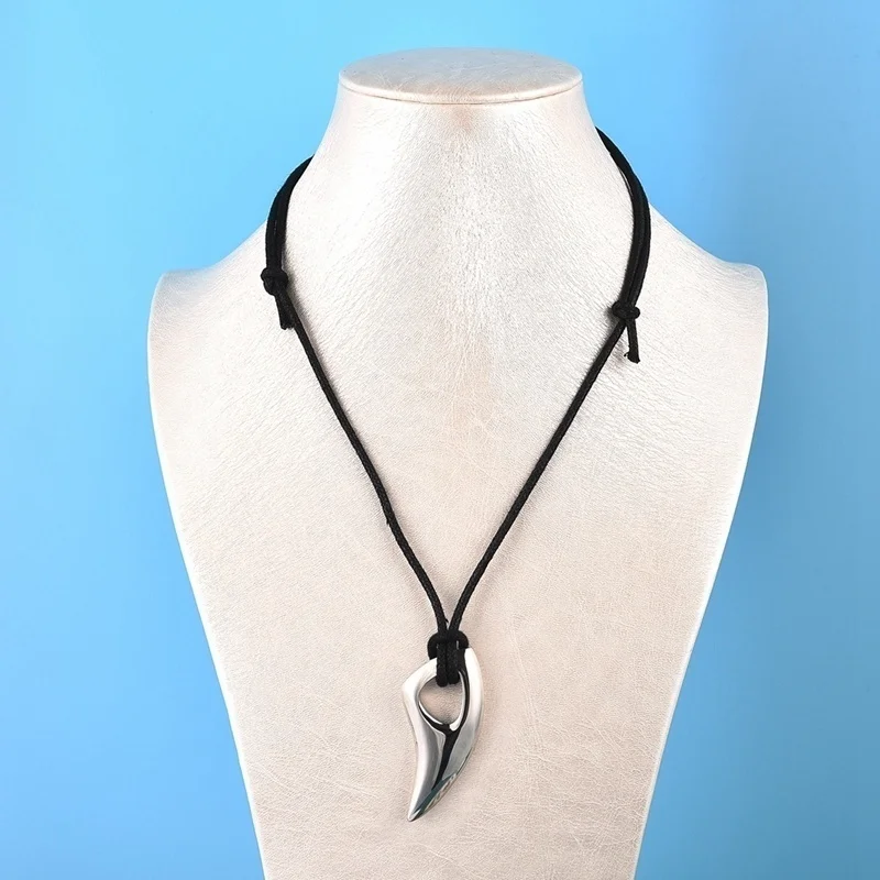 Stainless Steel Alpha Spear Tribal Wolf Teeth Pendant Necklace Black Silver Wolf Teeth - Image 6