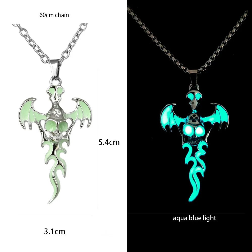 Stainless Steel Chain Luminous Dragon Pendant Glowing Necklace Night Glow In The Dark Necklace - Image 33