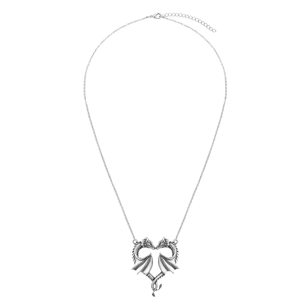 Stainless Steel Dragon Necklace Heart Shape Love Symbol Pendant Jewelry Pendant Necklace - Image 4