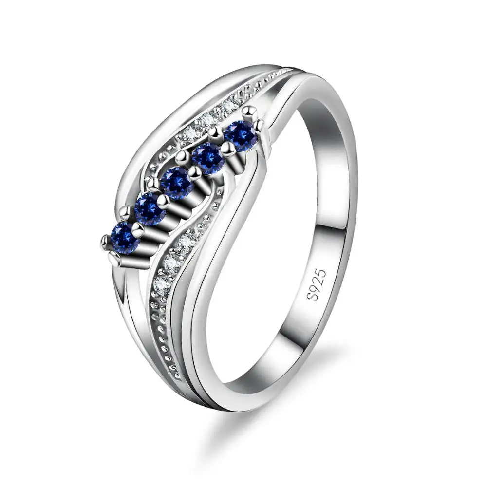 Sterling Silver Promising Ring Women Fashion Jewelry Bright Crystal Rings - Image 5