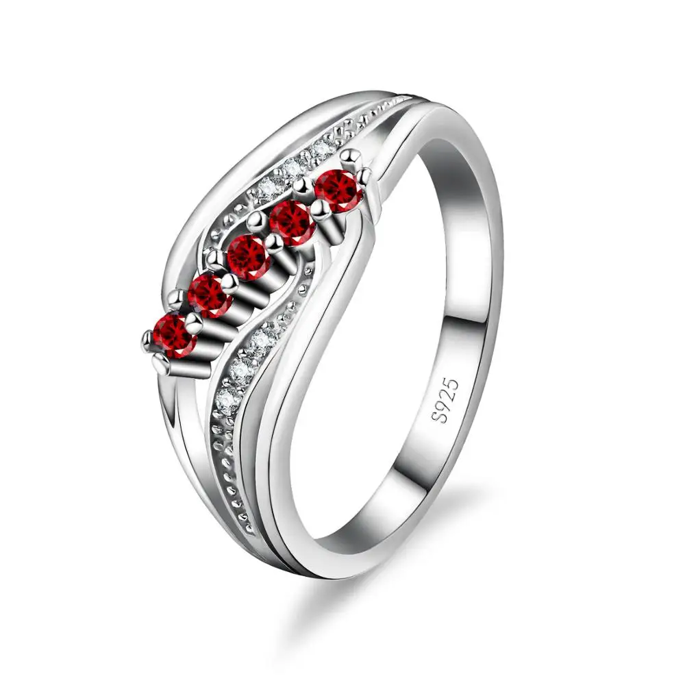 Sterling Silver Promising Ring Women Fashion Jewelry Bright Crystal Rings - Image 6