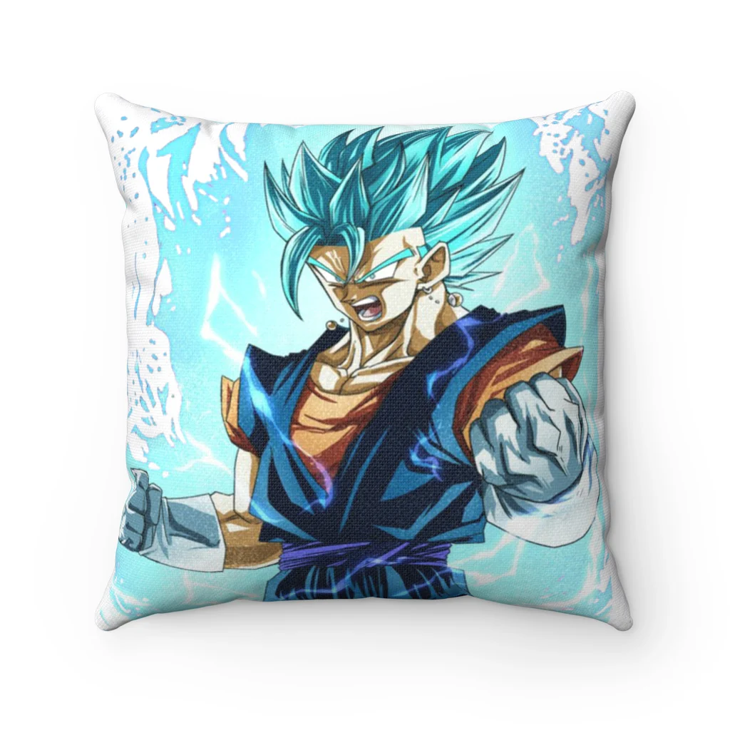 Super Saiyan Blue Gogeta and Vegito Polyester Square Pillow - Image 3