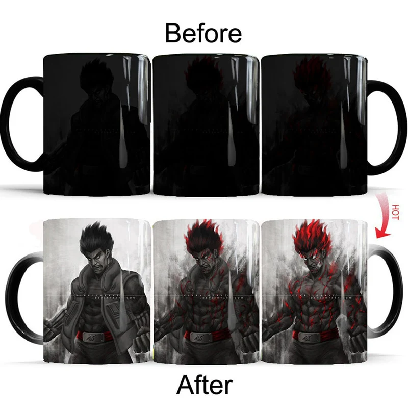 Thermochromic 350ml Color Changing Magic Cup Ceramic Coffee Milk Mug Drink Different Naruto Designs Mug - Image 4