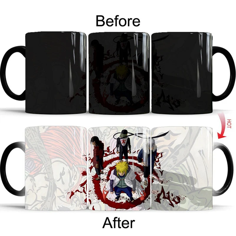 Thermochromic 350ml Color Changing Magic Cup Ceramic Coffee Milk Mug Drink Different Naruto Designs Mug - Image 7