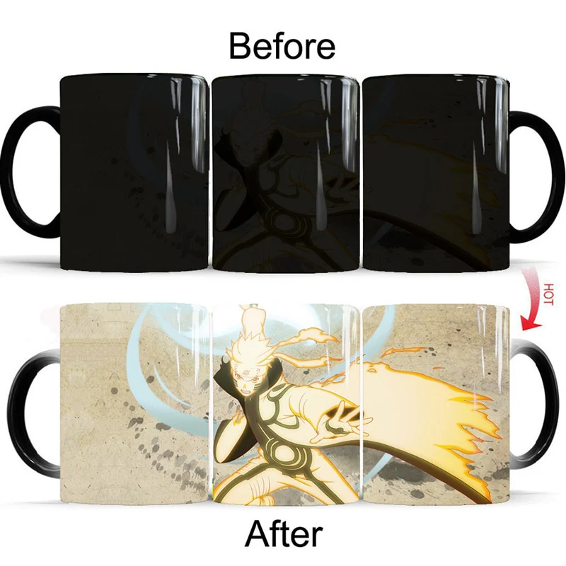 Thermochromic 350ml Color Changing Magic Cup Ceramic Coffee Milk Mug Drink Different Naruto Designs Mug - Image 8