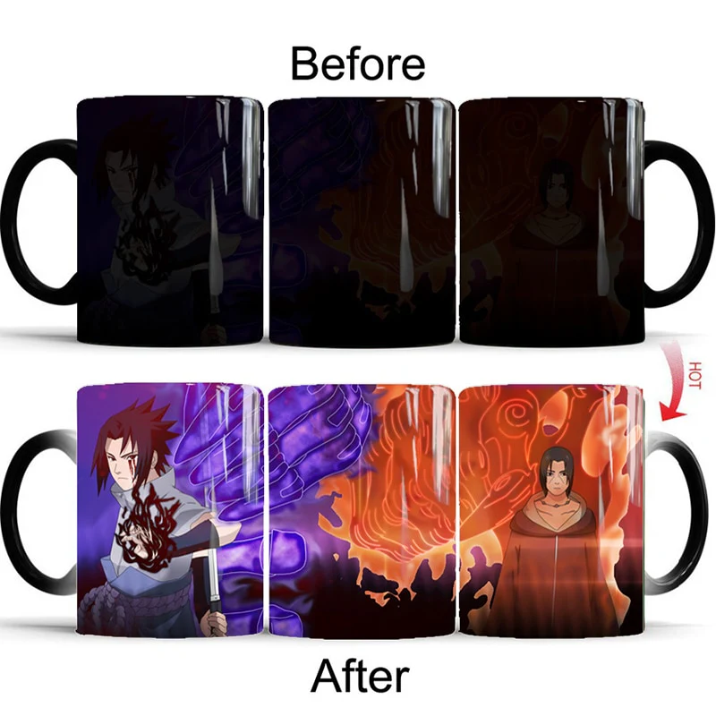 Thermochromic 350ml Color Changing Magic Cup Ceramic Coffee Milk Mug Drink Different Naruto Designs Mug - Image 9
