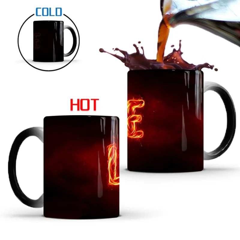 Thermochromic Magic Cup Love Color Changing Mug Ceramic 350ml Coffee Milk Cup Drink - Image 5