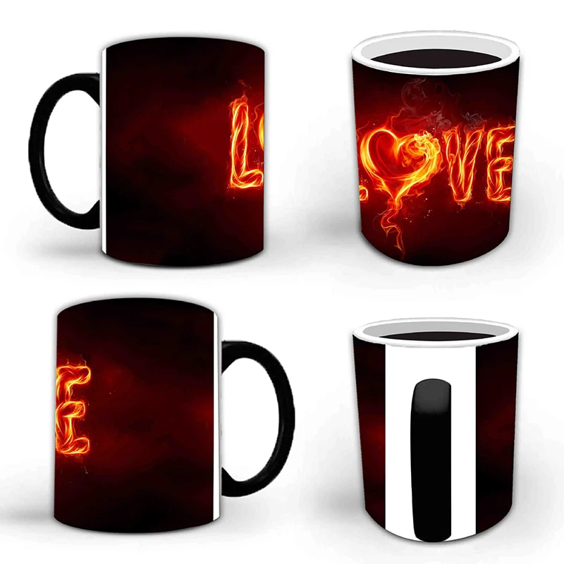 Thermochromic Magic Cup Love Color Changing Mug Ceramic 350ml Coffee Milk Cup Drink - Image 6