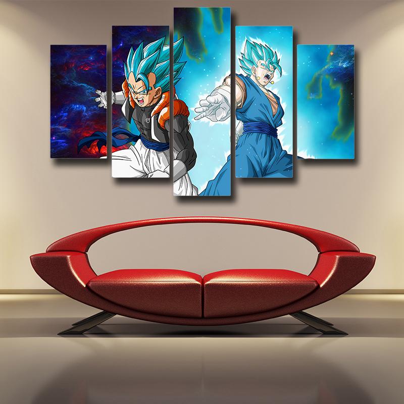 Dragon Ball Super Gogeta and Vegeta 5 Pieces Canvas Wall Art Home Decor Living Room Canvas - Image 2