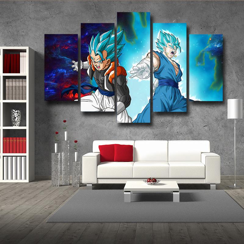 Dragon Ball Super Gogeta and Vegeta 5 Pieces Canvas Wall Art Home Decor Living Room Canvas - Image 5