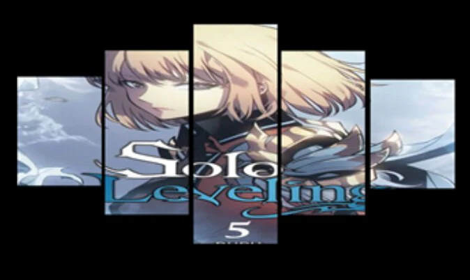 Solo Leveling Cha Hae-In Wall Art 5 Pieces Canvas Modern Home Room Decoration Anime 5 Panel Canvas - Image 4