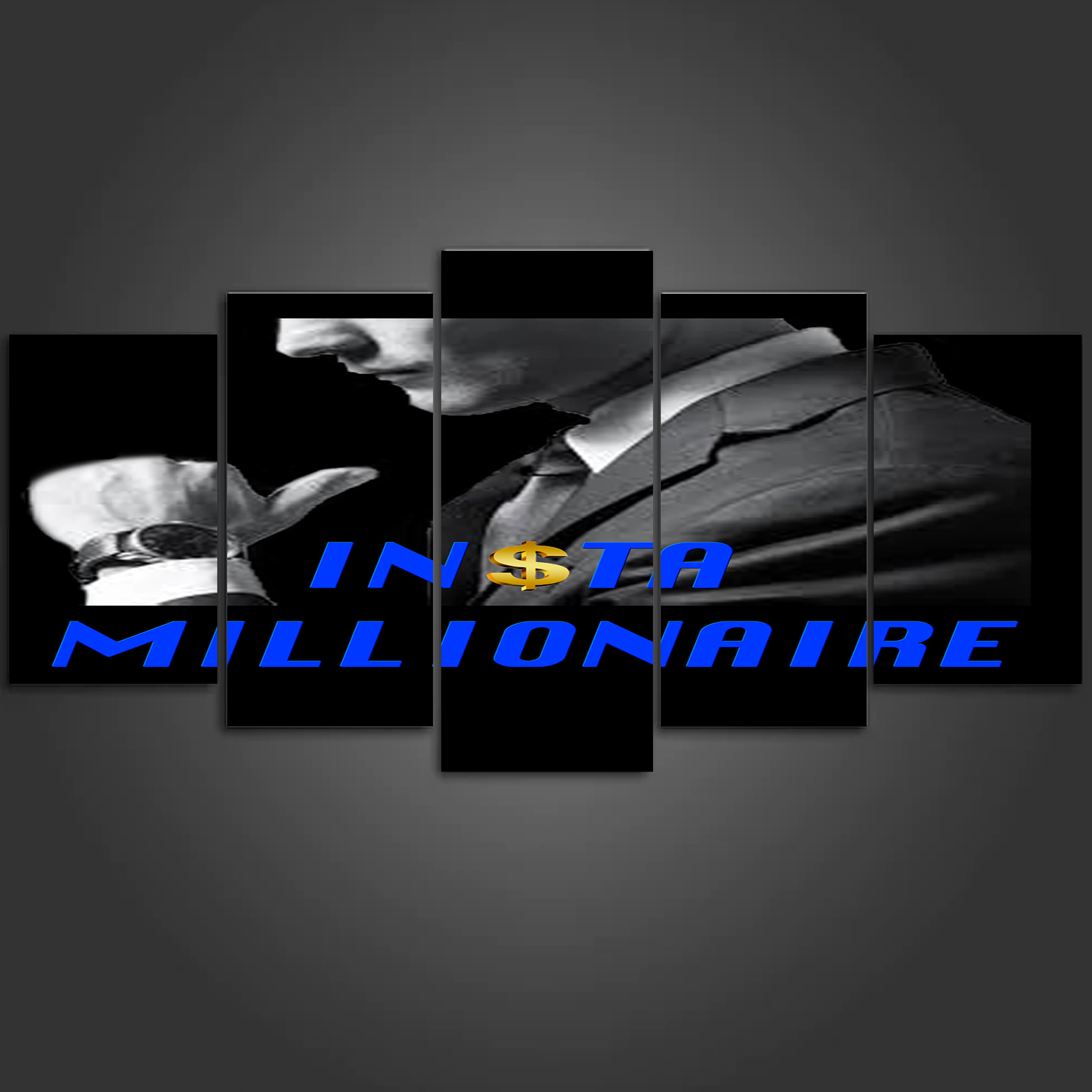 Insta Millionaire Wall Art 5 Pieces Canvas Living Room Home Decor 5 Panel Canvas - Image 10