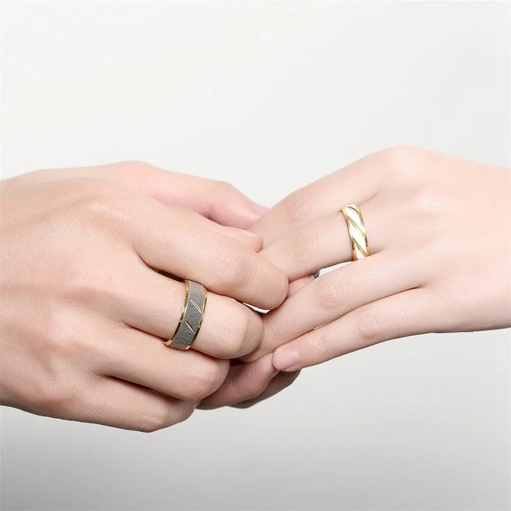 Wave Pattern Couple Rings Men Women High Quality Stainless Steel Ring Engagement Wedding Rings Jewelry - Image 10
