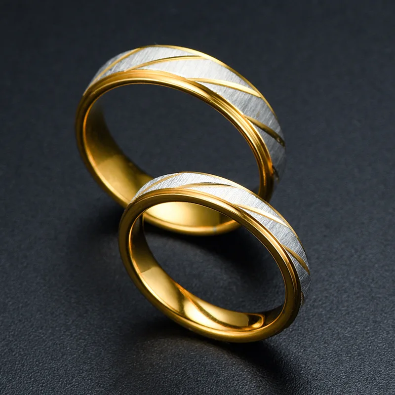 Wave Pattern Couple Rings Men Women High Quality Stainless Steel Ring Engagement Wedding Rings Jewelry - Image 5